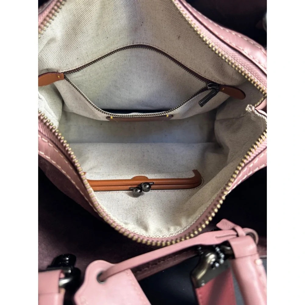 Coach 1941 Rogue 31 Dusty Rose Pink Glovetanned Pebble Leather Satchel 23755
